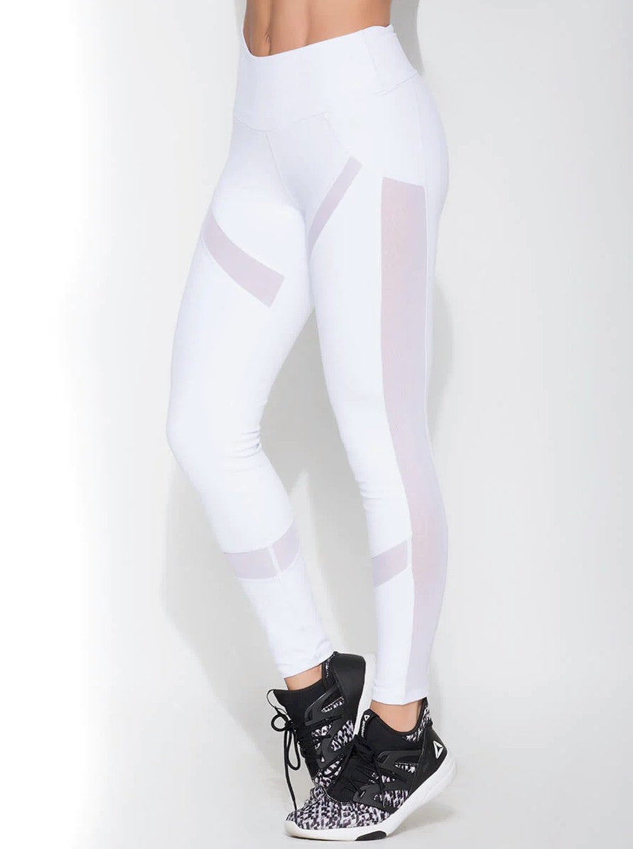 Buy she knows it Black White Strap mesh Strap Leggings Yoga Pants/Gym Tights/Sports  wear for Women/Girls (Medium) at Amazon.in